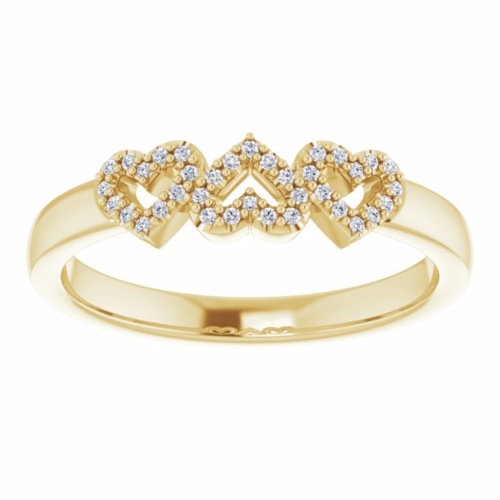 14K Yellow .08 CTW Diamond Heart Ring - Picture 4 of 5